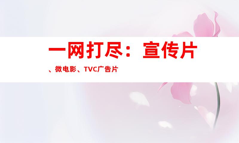 一网打尽：宣传片、微电影、TVC广告片