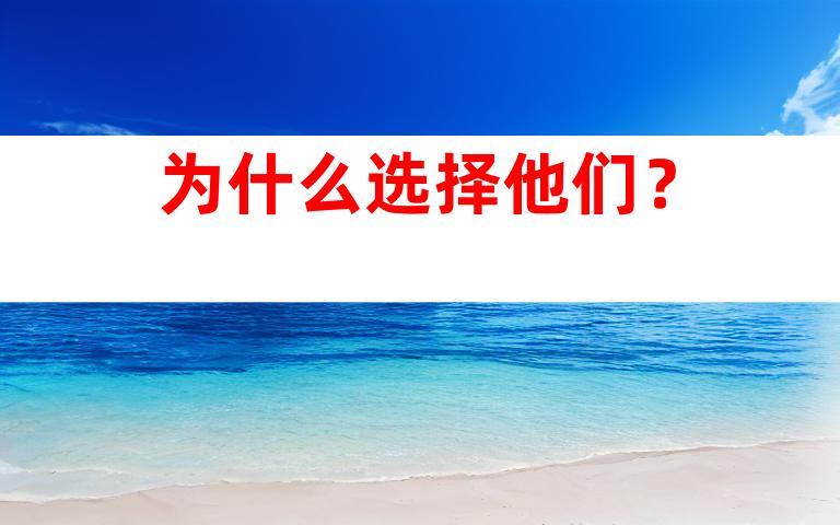 为什么选择他们？