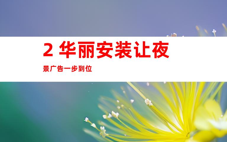 2. 华丽安装让夜景广告一步到位