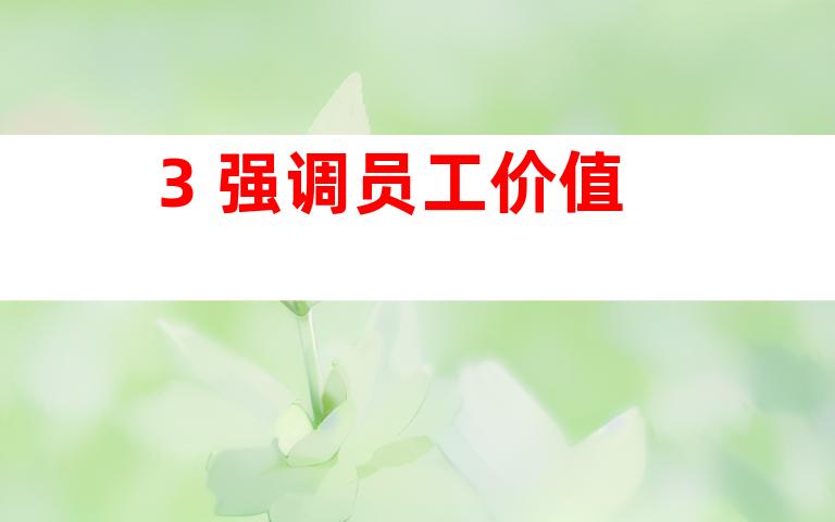 3. 强调员工价值