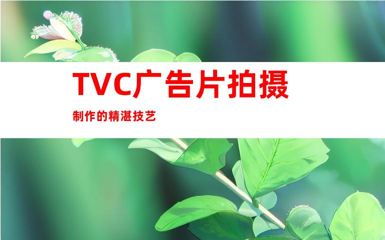 TVC广告片拍摄制作的精湛技艺