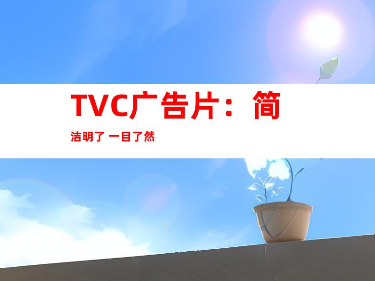 TVC广告片：简洁明了 一目了然